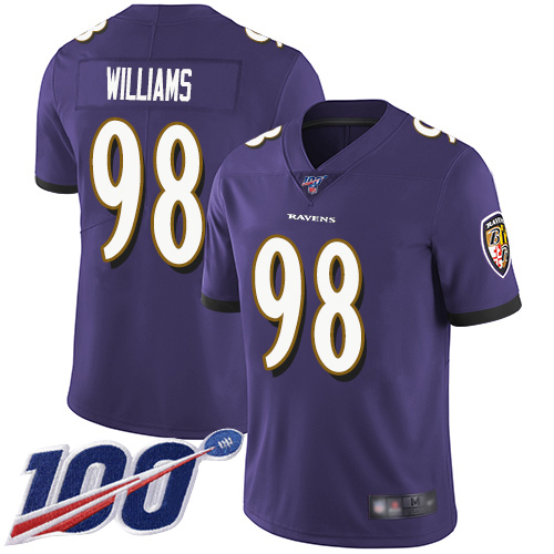 Baltimore Ravens Limited Purple Men Brandon Williams Home Jersey NFL Football 98 100th Season Vapor Untouchable